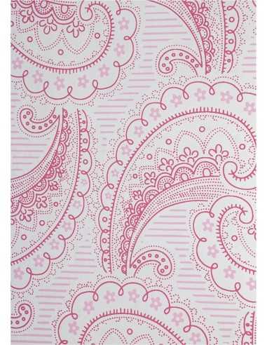 Carta decorativa con motivo arabesco rosa (56x76cm)