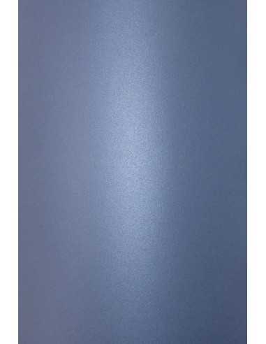 Carta metallizzata perlescente azzurro scuro 290g Cocktail Blue Angel - conf. 10 fogli A4