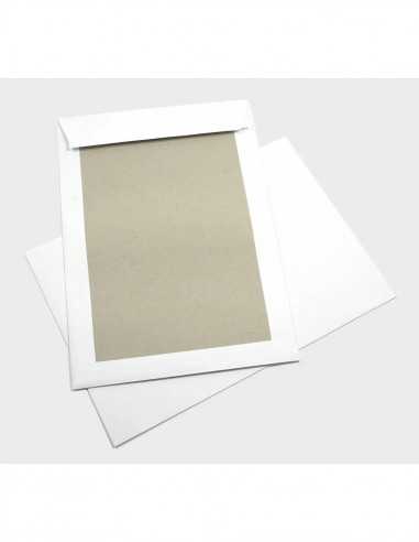 Busta spedizione bianco B4 (25x35,3cm) con retro in cartone grigio 400g - 25 pezzi