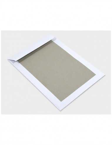 Busta spedizione bianco C4 (22,9x32,4cm) con retro in cartone grigio 400g - 25 pezzi