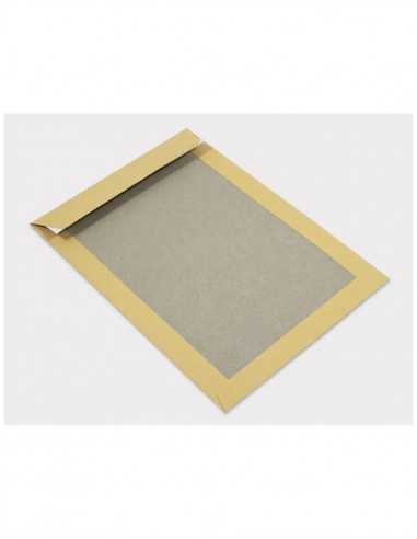 Busta spedizione marrone C4 (22,9x32,4cm) con retro in cartone grigio 400g - 25 pezzi