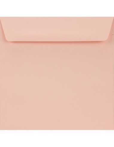 Busta da lettera colorata quadrata rosa chiaro (15,5x15,5cm) con strip adesivo Burano Rosa 90g