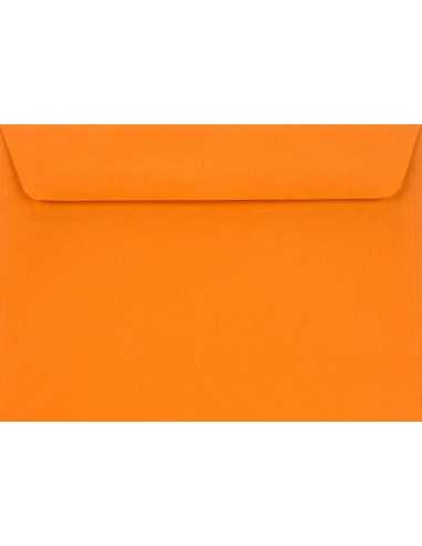 Busta da lettera colorata arancione C6 (11,4x16,2cm) con strip adesivo Burano Arancio Trop 90g