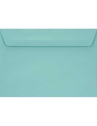 Busta da lettera colorata celeste chiaro C6 (11,4x16,2cm) con strip adesivo Burano Azzurro 90g