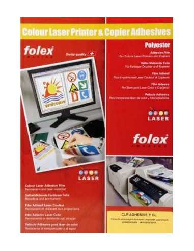 Pellicola trasparente autoadesiva per stampanti laser a colori FOLEX ADHESIVE P-CL - conf. 10 fogli A4