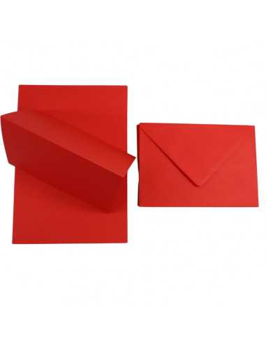 Set carta pieghevole rosso 160g Rainbow + Busta da lettera rosso B6 - conf. 25 pezzi