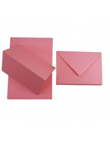 Set carta pieghevole rosa 160g Rainbow + Busta da lettera rosa B6 - 25 pezzi