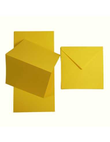 Set carta pieghevole giallo 160g Rainbow + Busta da lettera quadrata giallo 80g - 25 pezzi