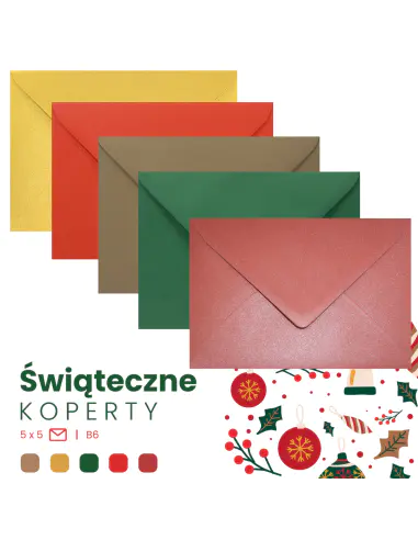 Set di buste da lettera B6 (12,5x17,5cm) "Natale" - 25 pezzi