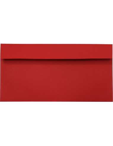 Busta da lettera colorata rosso DL (11x22cm) con strip adesivo Design 120g