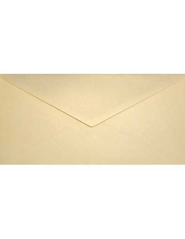 Busta da lettera metallizzata perlescente vaniglia DL (11x22cm) gommata Aster Metallic Gold Ivory 120g