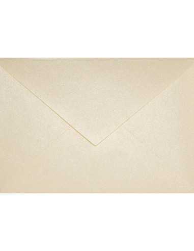 Busta da lettera metallizzata perlescente crema C6 (11,4x16,2cm) gommata Aster Metallic Cream 120g