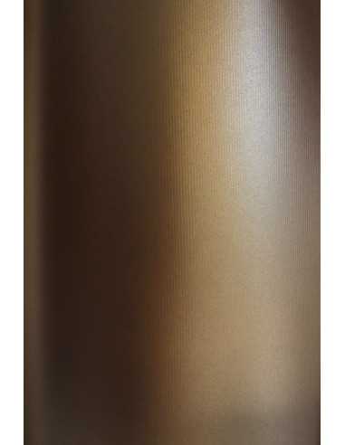 Carta metallizzata perlescente marrone righe 300g Sirio Pearl Fusion Bronze (72x102cm)