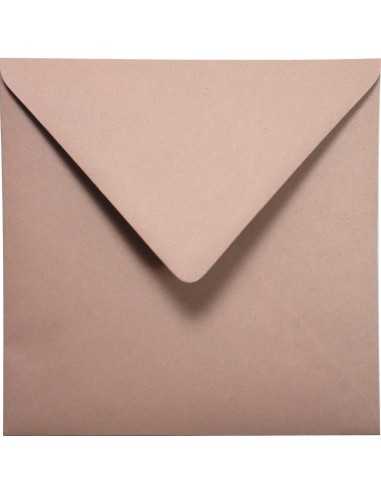 Busta da lettera ecologica quadrata marrone chiaro (15,5x15,5cm) gommata Crush Almond 120g