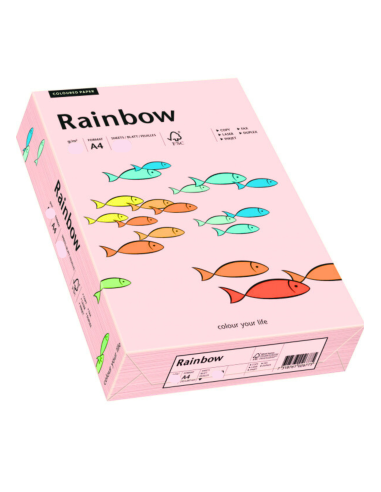 Carta colorata rosa chiaro 160g Rainbow R54 - conf. 250 fogli A4