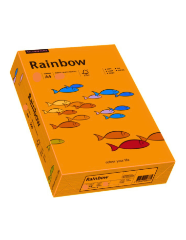 Carta colorata arancione scuro 80g Rainbow - conf. 500 fogli A4