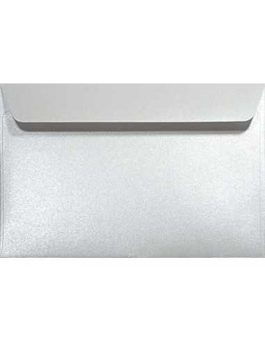 Busta da lettera metallizzata perlescente bianco K3 (10,5x15,5cm) gommata Majestic Marble White 120g