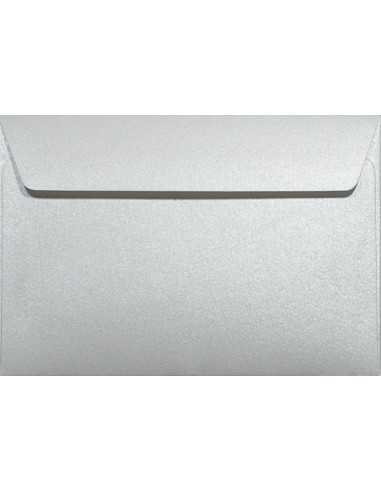 Busta da lettera metallizzata perlescente bianco PA2 (9x14cm) gommata Majestic Marble White 120g